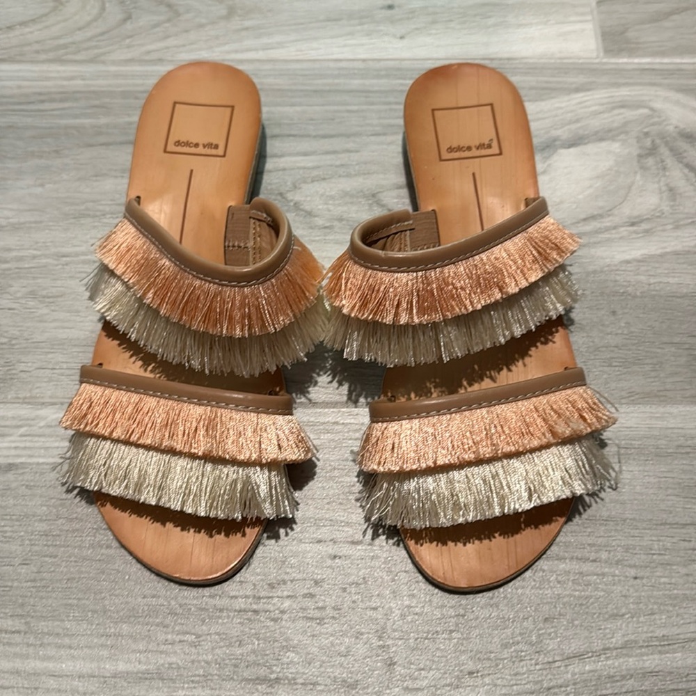 Dolce Vita two tone fringe sandals